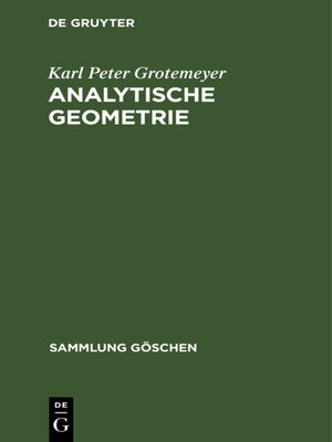 cover image of Analytische Geometrie